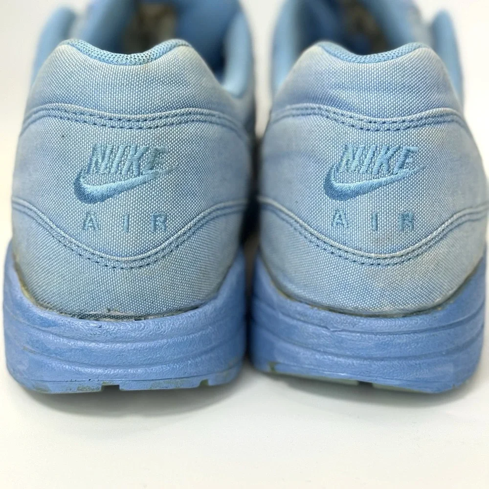 Please READ! Y2K Nike Air Max 1 Blue Canvas Sneakers Men 8.5 EUR 42 2010 Vietnam